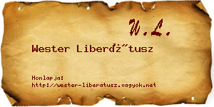 Wester Liberátusz névjegykártya